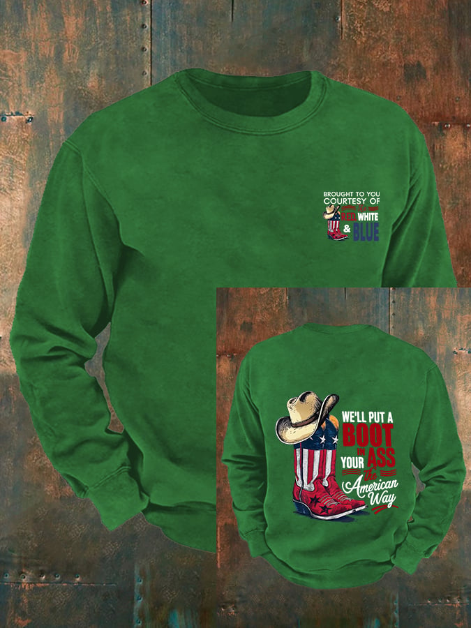 🔥Buy 3 Get 15% Off Men's WE'LL PUT A B00T IN YOUR ASS Print Sweatshirt