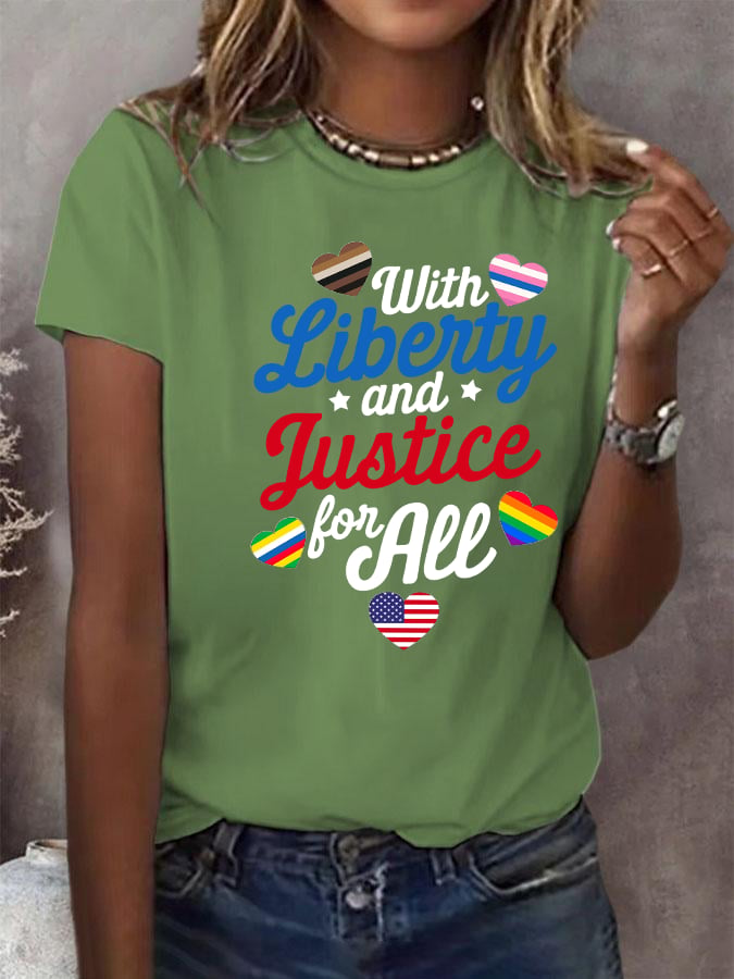 Women's With liberty and justice for all T-Shirt