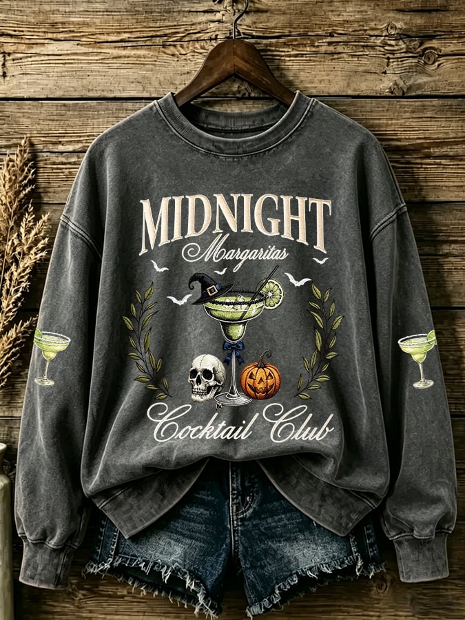 Women's Midnight Margaritas Print Casual Sweatshirt