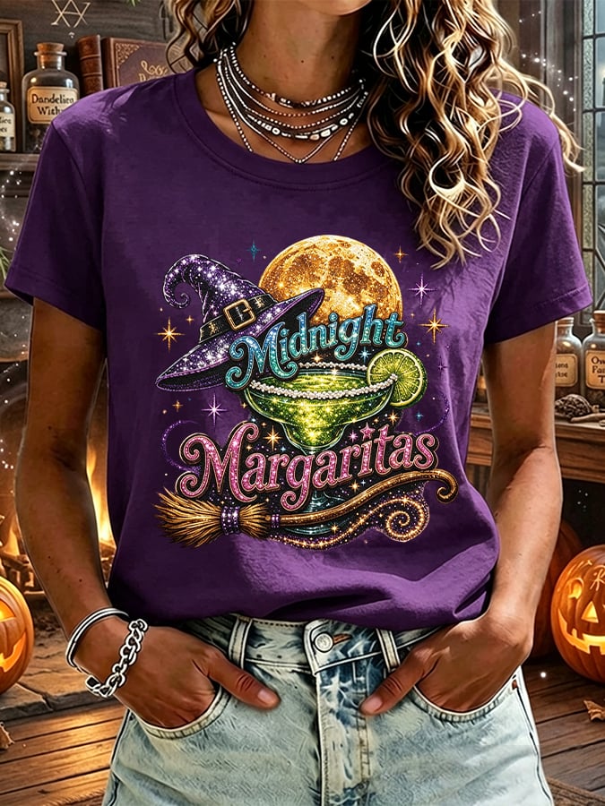 Women's Midnight Margaritas Print Casual T-shirt