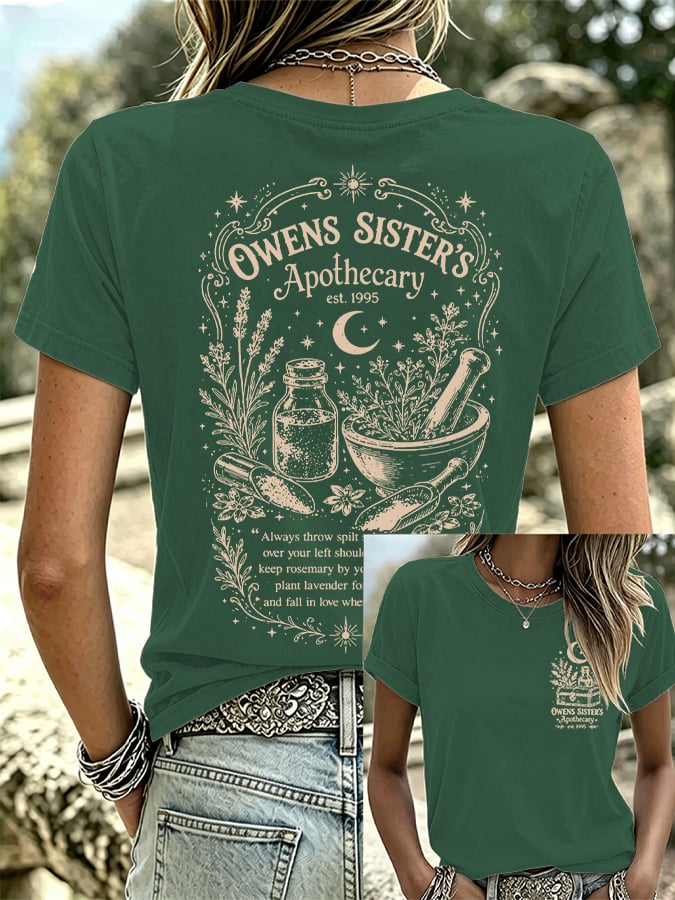 Women's Owens Sisters Apothecary Witch Print Casual T-shirt