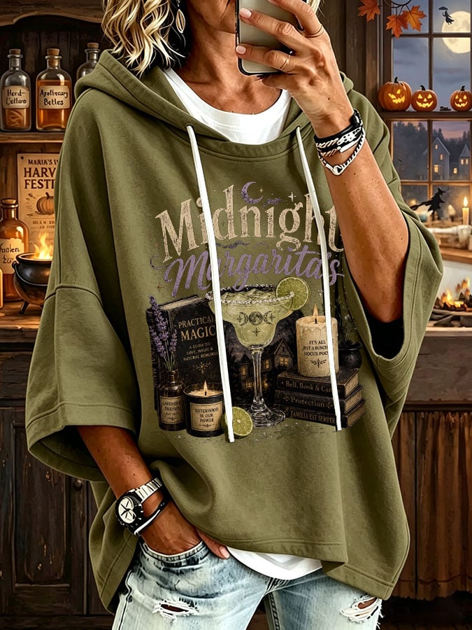 Women's Midnight Margaritas Print Hooded Sweatshirt