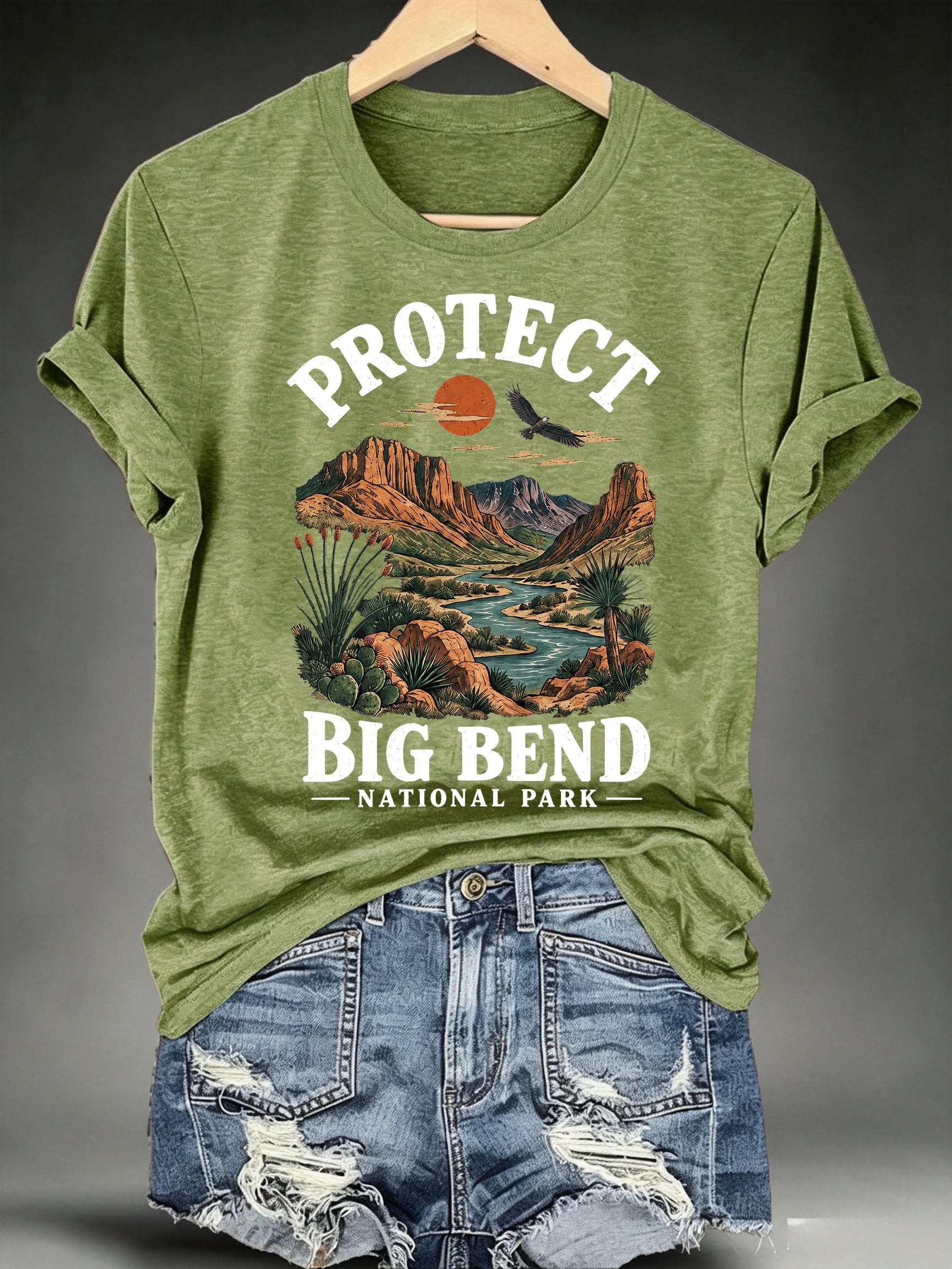 Women's Protect Big Bend National Park, Scenic Desert Landscape T-Shirt