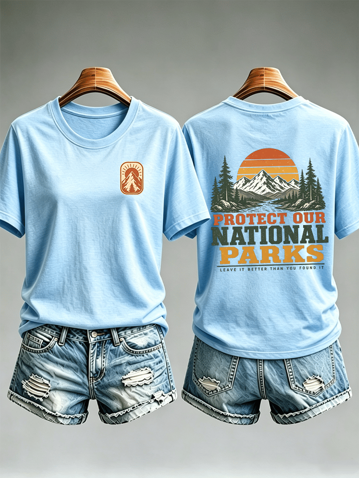 Women's Protect Our National Parks Shirt, Mountain Camping T-Shirt