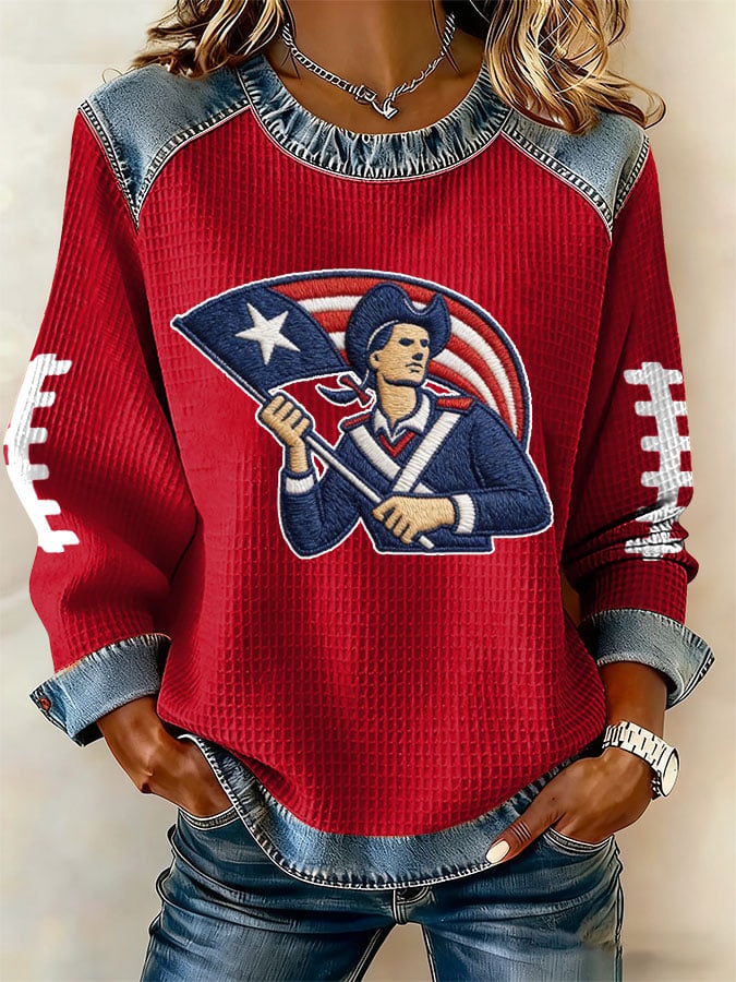 Women's Football Print Sweatshirt
