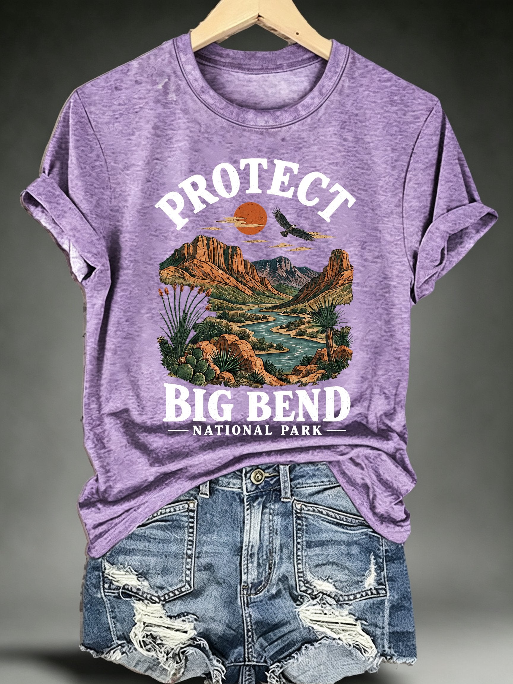 Women's Protect Big Bend National Park, Scenic Desert Landscape T-Shirt