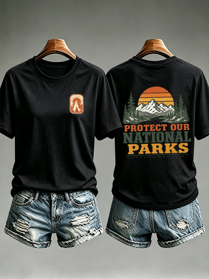 Women's Protect Our National Parks Shirt, Mountain Camping T-Shirt