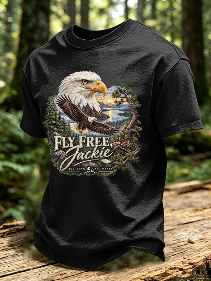 Men's Fly Free Jackie Print Round Neck T-shirt