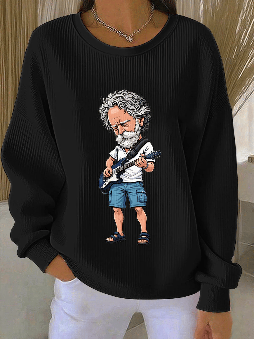 ๐ฅBuy 3 Get 15% Off Women's RIP Bob Weir Ribbed Round-Neck Sweatshirt