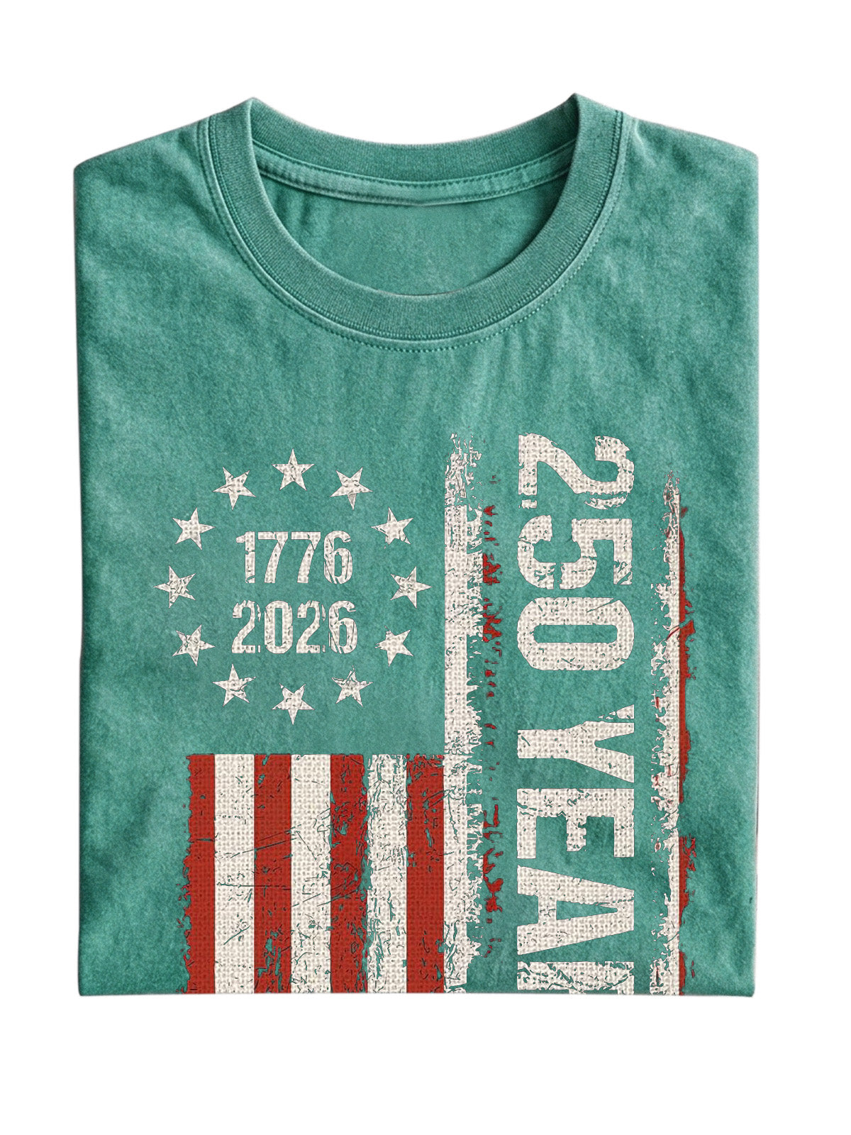 Retro U.S. 250th Anniversary Commemorative Cotton Short-sleeve T-shirt