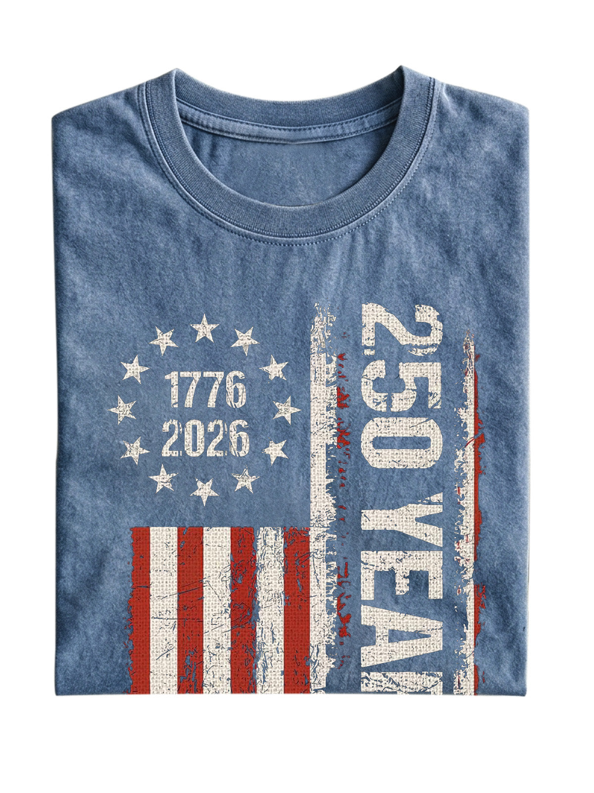 Retro U.S. 250th Anniversary Commemorative Cotton Short-sleeve T-shirt