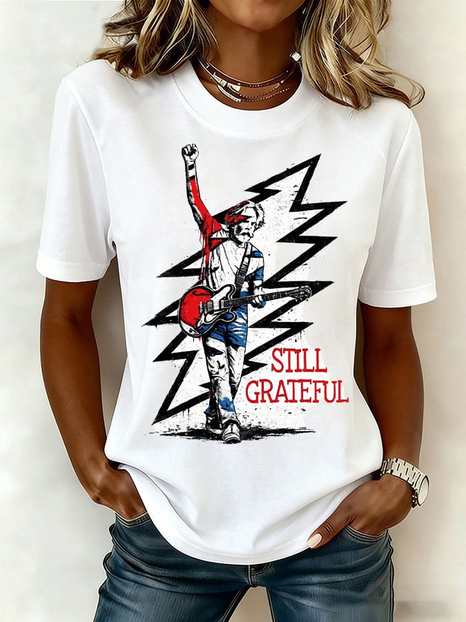 ๐ฅBuy 3 Get 15% Off Women's Still Grateful Print Round Neck T-shirt