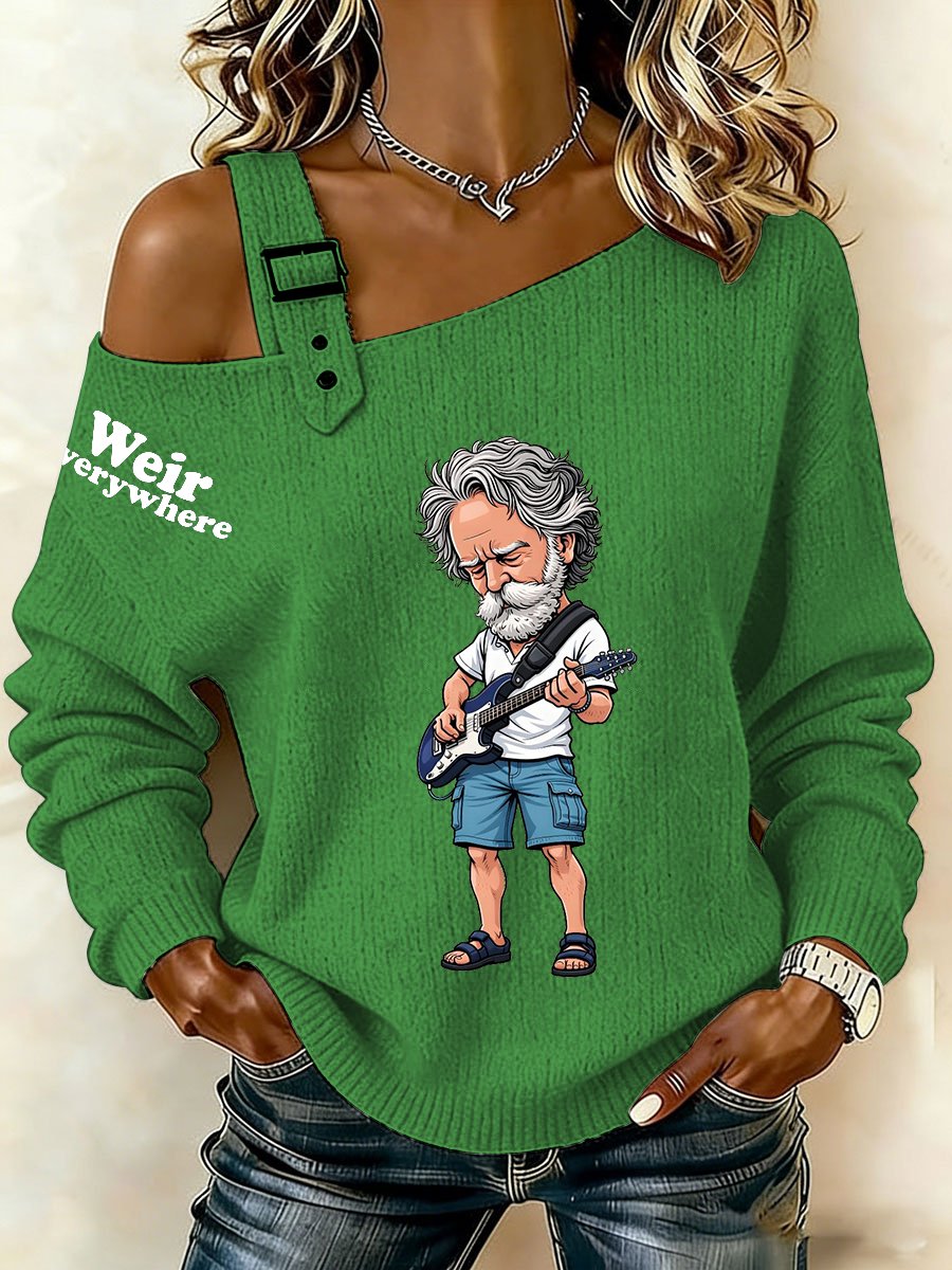 🔥Buy 3 Get 15% Off Women's RIP Bob Weir Weir Everywhere Print Sweatshirt