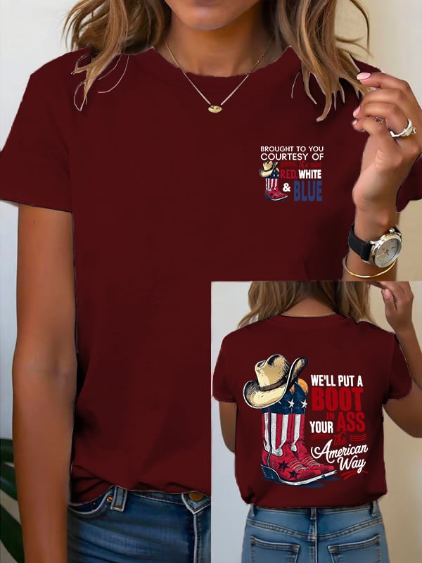 🔥Buy 3 Get 15% Off Women's WE'LL PUT A B00T IN YOUR ASS Print T-Shirt