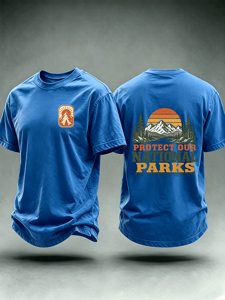 Men's Protect Our National Parks Shirt, Mountain Camping T-Shirt