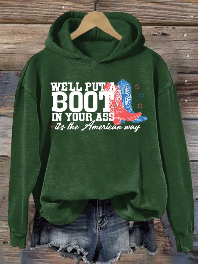 Women's Courtesy of the Red, White and Blue Cowboy Hoodie