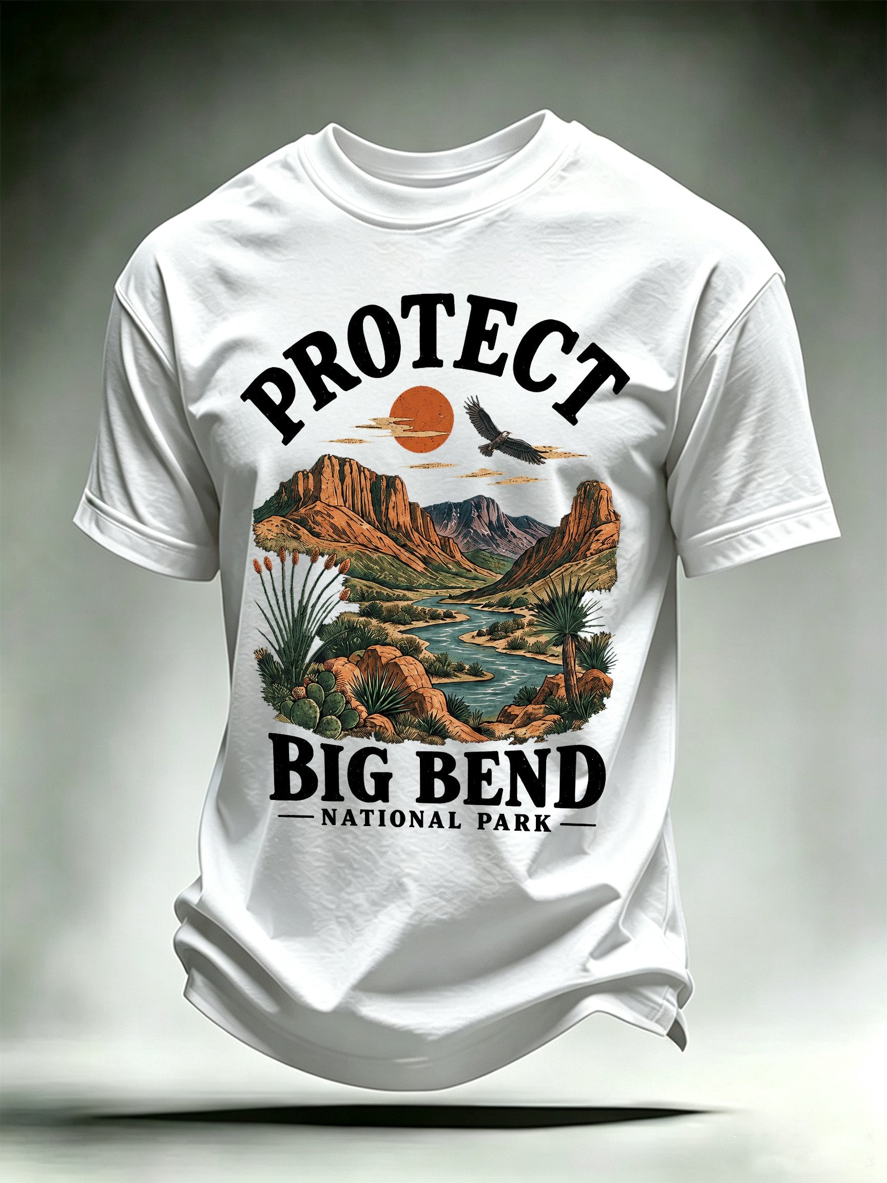 Men's Protect Big Bend National Park, Scenic Desert Landscape T-Shirt