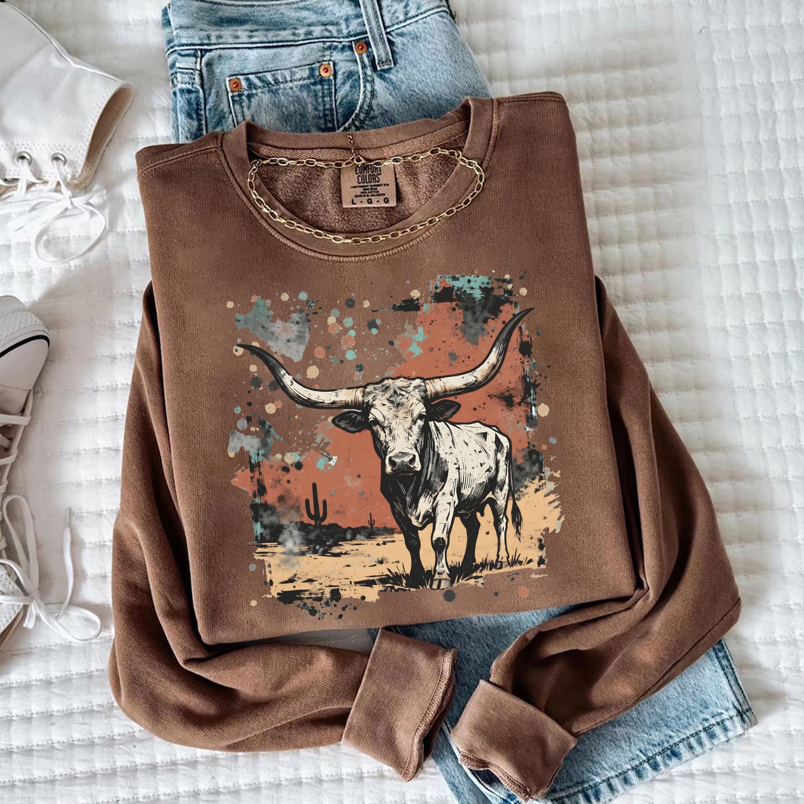 Western Longhorn Bull Sweatshirt