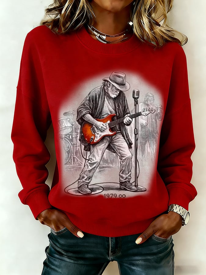 ๐ฅBuy 3 Get 15% Off Women's Commemorative Bob Weir Print Sweatshirt