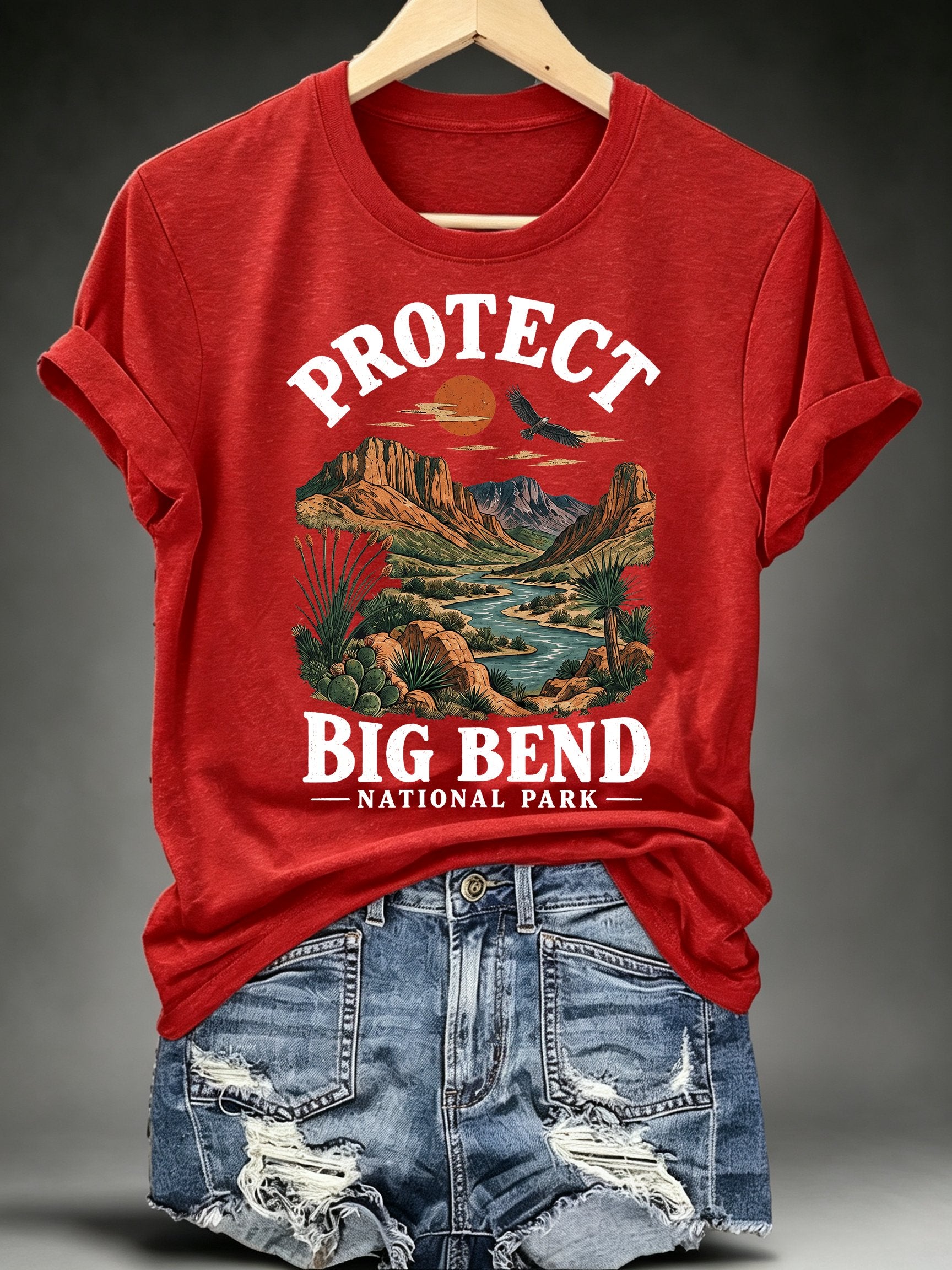 Women's Protect Big Bend National Park, Scenic Desert Landscape T-Shirt