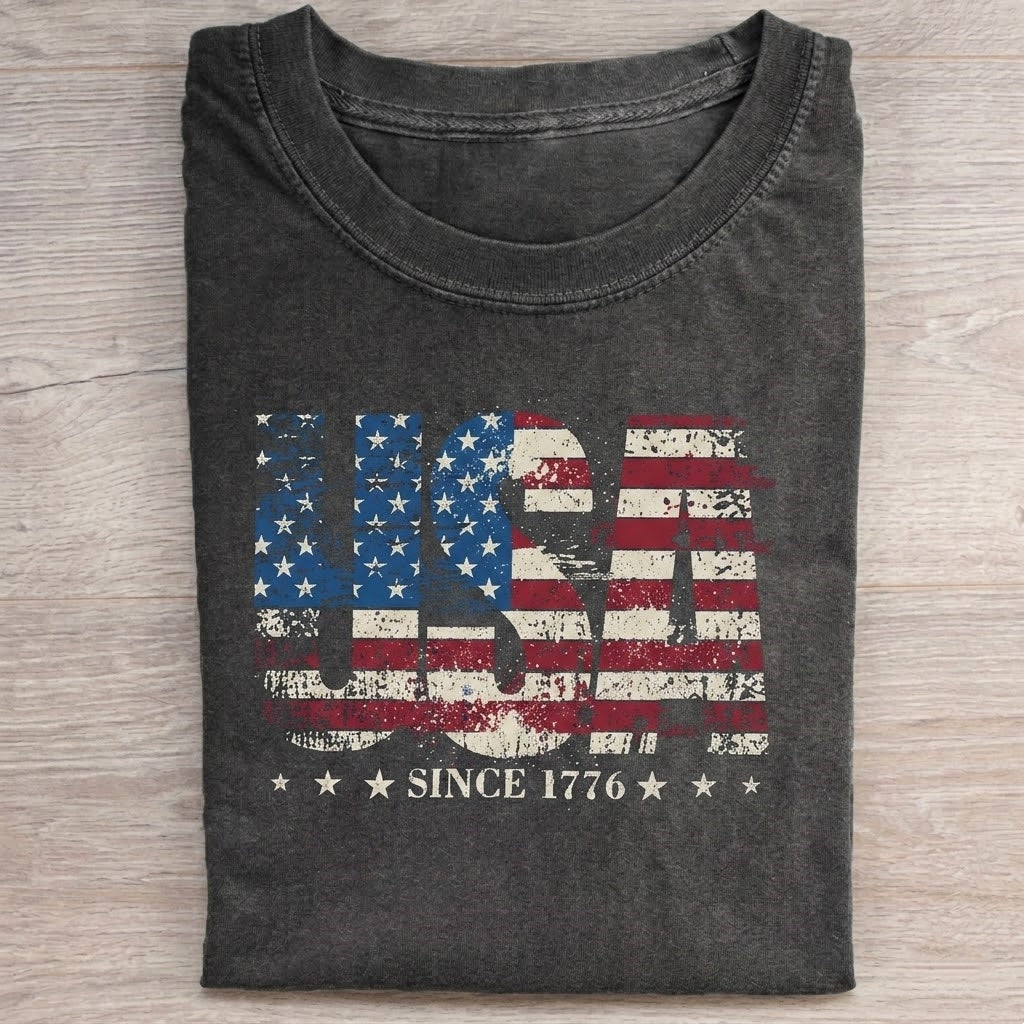 Retro American Flag Patriotic T-shirt