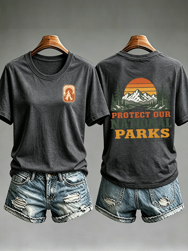 Women's Protect Our National Parks Shirt, Mountain Camping T-Shirt