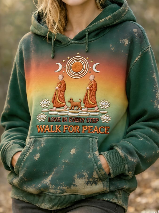 Monks participated in a peace walk with their peace dog Women's Sweatshirt