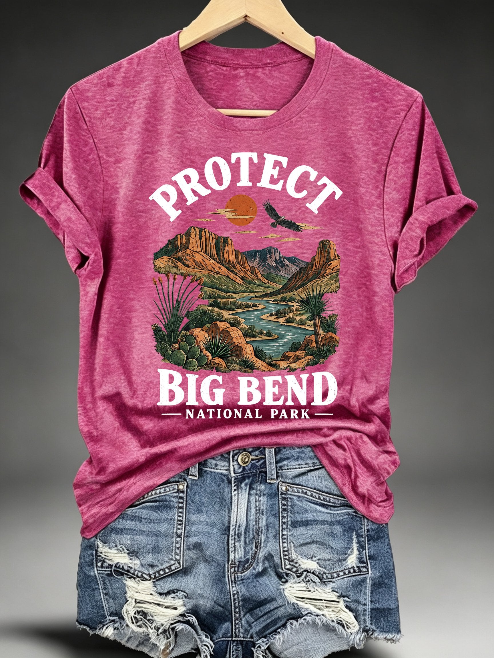 Women's Protect Big Bend National Park, Scenic Desert Landscape T-Shirt