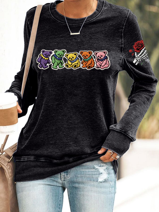 ๐ฅBuy 3 Get 15% Off Women's Vintage Rock Tribute Print Casual Sweatshirt