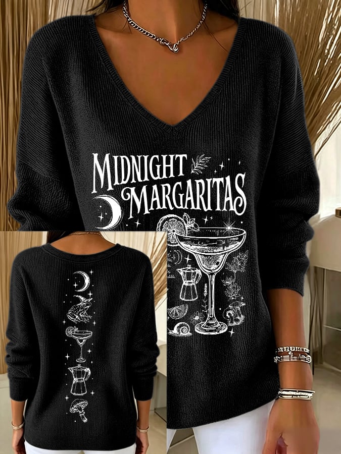 Women's Midnight Margaritas Print Casual Sweatshirt