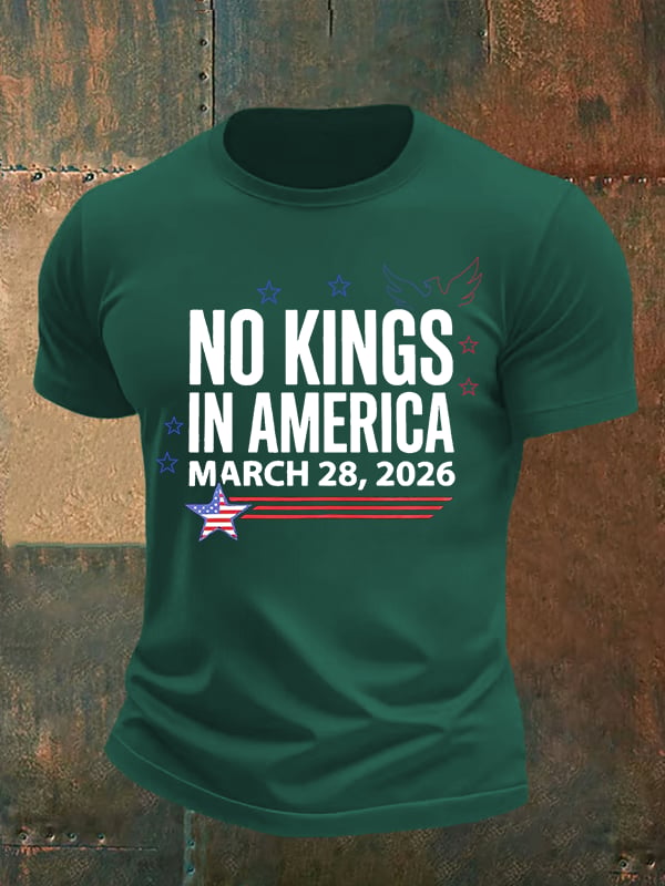 🔥Buy 3 Get 15% Off Men's NO KINGS IN AMERICA Print T-Shirt