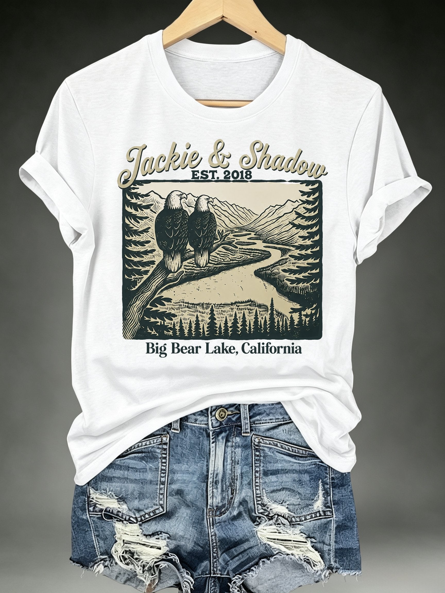 Women's JACKIE & SHADOW Print Crew-Neck T-Shirt