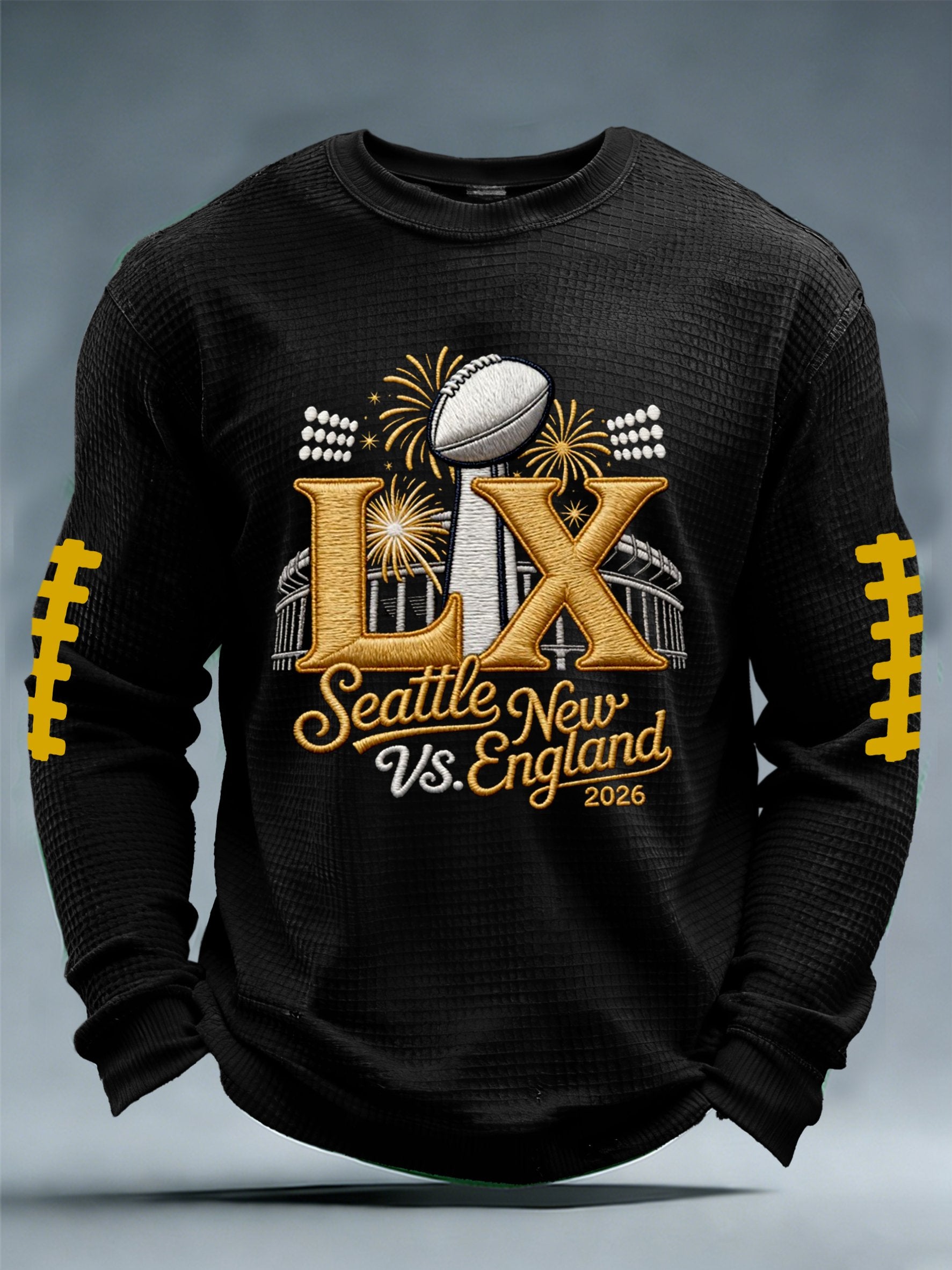 Men's Football Printed Waffle Top