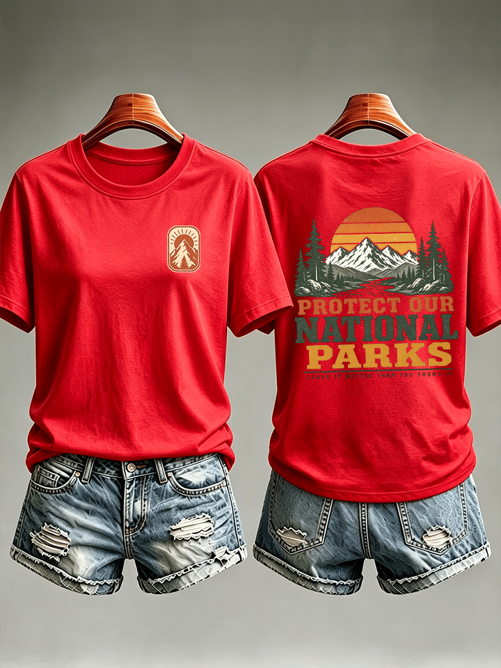 Women's Protect Our National Parks Shirt, Mountain Camping T-Shirt