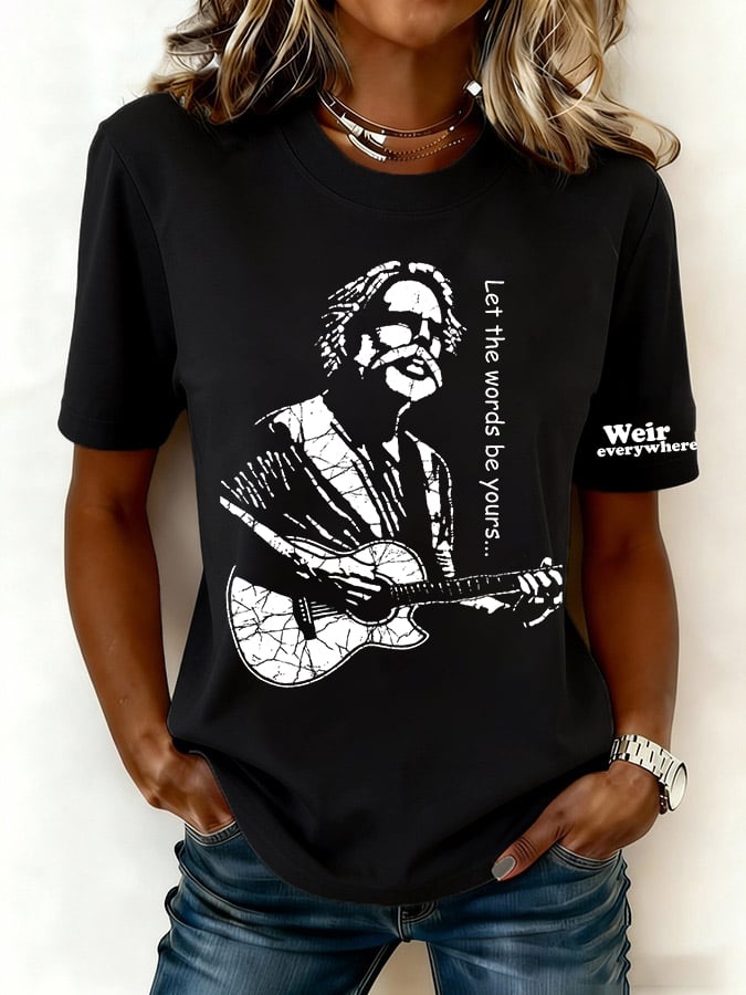 ๐ฅBuy 3 Get 15% Off Women's Let The Words Be Yours Print Round Neck T-shirt