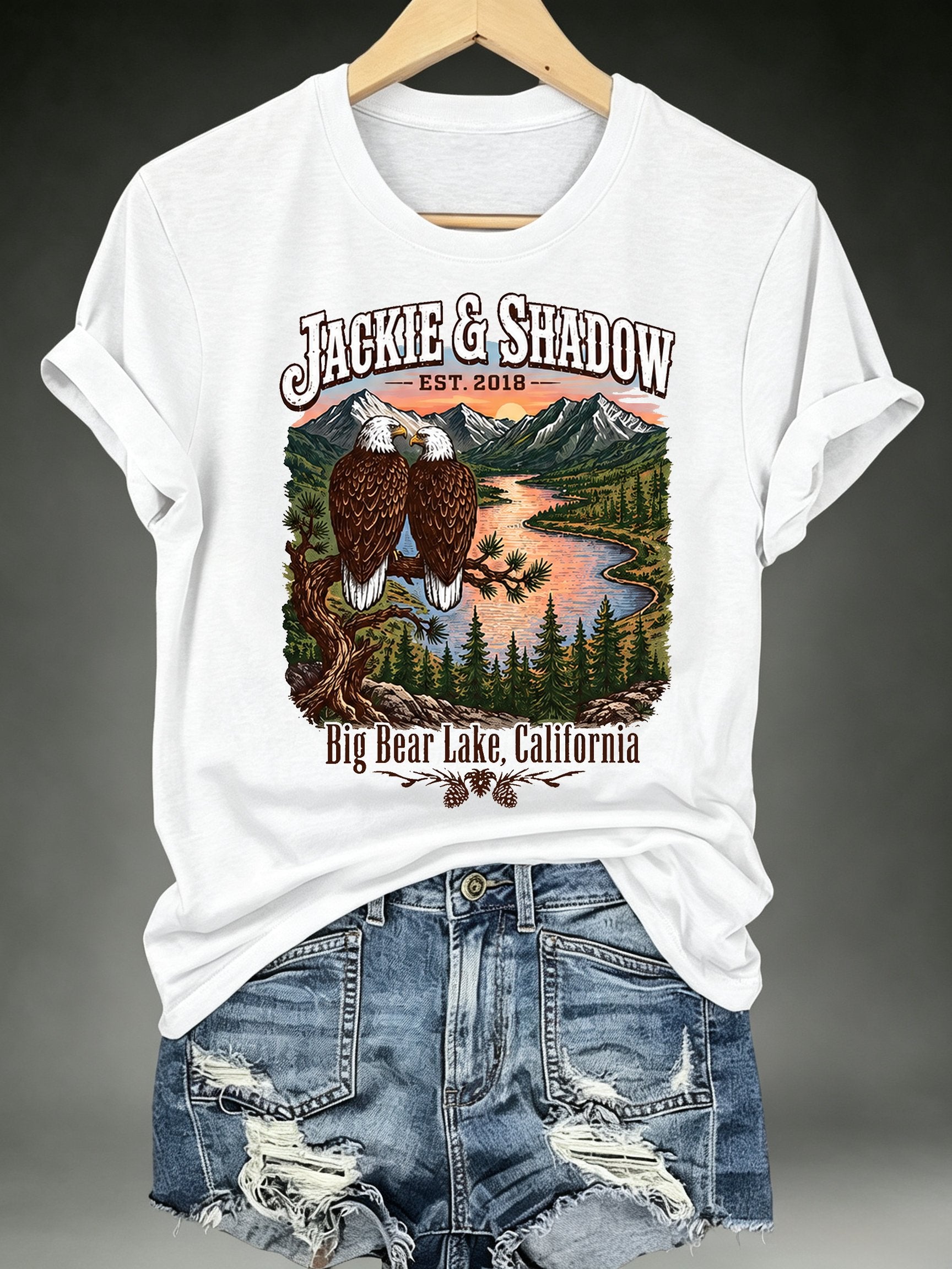Women's JACKIE & SHADOW Print Crew-Neck T-Shirt