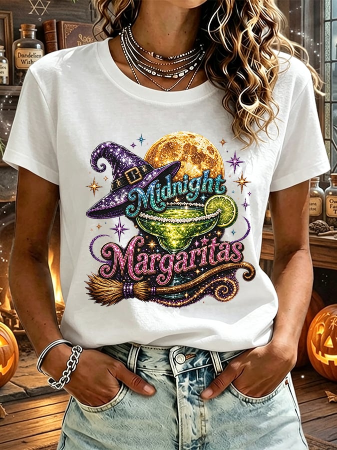 Women's Midnight Margaritas Print Casual T-shirt