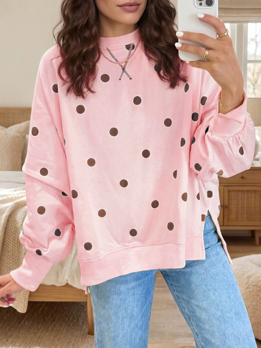🤲LAST DAY SAVE 49% ⏰Chic Sunshine Yellow & Blue Polka Dot Sweatshirt