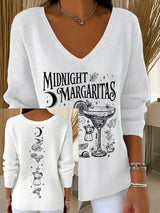 Women's Midnight Margaritas Print Casual Sweatshirt