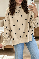 🤲LAST DAY SAVE 49% ⏰Chic Sunshine Yellow & Blue Polka Dot Sweatshirt