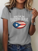 Women's Rugby Print Casual T-Shirt