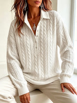 New Arrivals🔥 Timeless Cable Knit Collared Pullover
