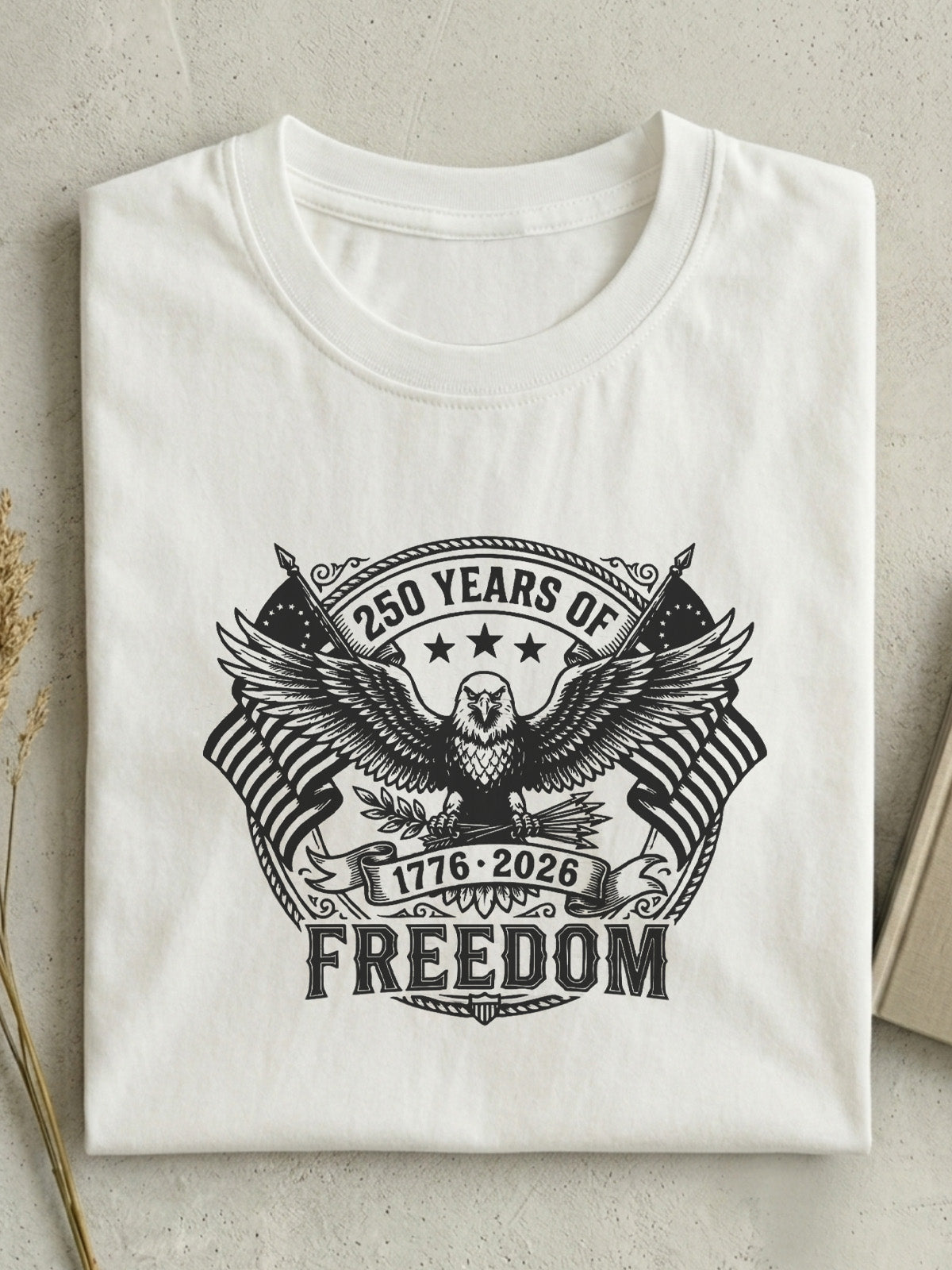 Vintage Usa 250th Anniversary Cotton Short Sleeve T-shirt