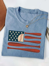 American Flag Baseball Cotton Short Sleeve T-shirt