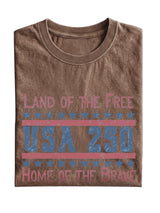 Land Of The Free Usa 250 Cotton Short-sleeved T-shirt