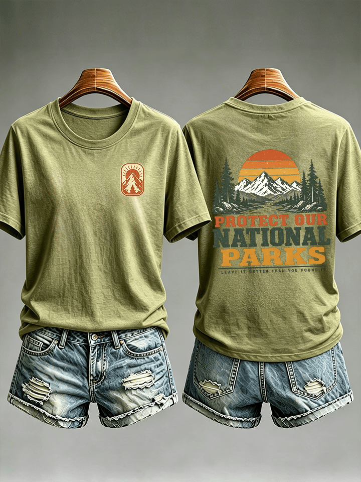 Women's  Protect Our National Parks Shirt, Mountain Camping T-Shirt