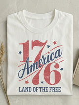 Vintage 1776 AMERICA Cotton Short-sleeved T-shirt