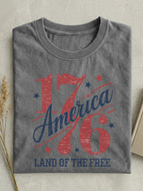 Vintage 1776 AMERICA Cotton Short-sleeved T-shirt