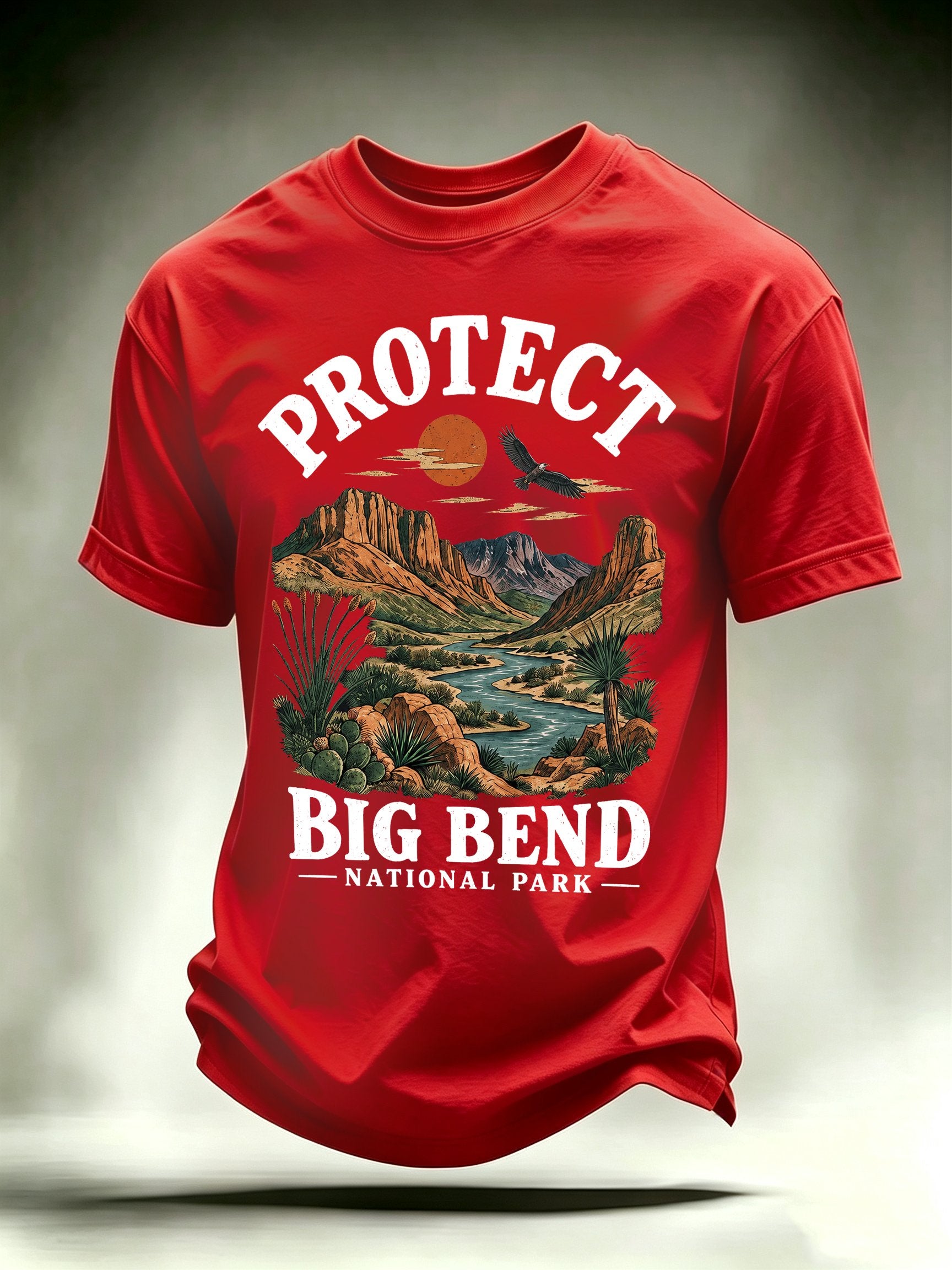 Men's Protect Big Bend National Park, Scenic Desert Landscape T-Shirt