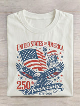 Vintage Usa 250th Anniversary Cotton Short Sleeve T-shirt